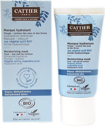 Mitrinoša sejas maska Cattier Moisturizing Mask for Dehydrated Skin, 50 ml cena un informācija | Sejas maskas, acu maskas | 220.lv