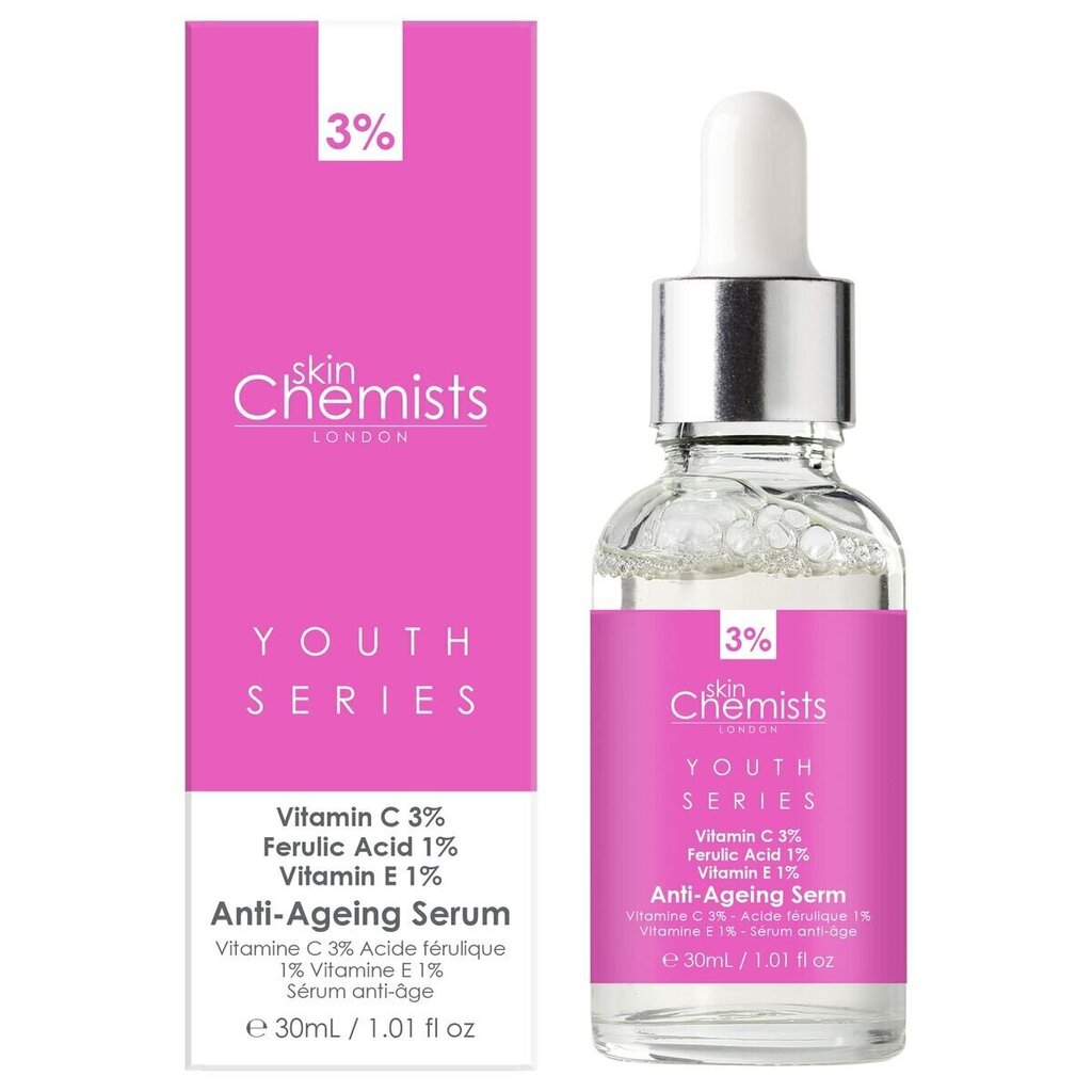 Pret novecošanas serums Skin Chemists Youth Series (30 ml) cena un informācija | Serumi sejai, eļļas | 220.lv