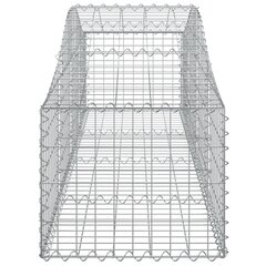 vidaXL arkveida gabiona grozi, 5 gb., 200x50x40/60 cm, cinkota dzelzs cena un informācija | Žogi un piederumi | 220.lv