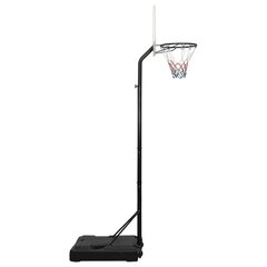 vidaXL basketbola vairogs, balts, 258-352 cm, polietilēns цена и информация | Баскетбольные стойки | 220.lv