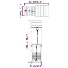 vidaXL rotaļu mājiņa ar kāpšanas sienu, priedes masīvkoks цена и информация | Детские игровые домики | 220.lv