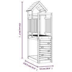 vidaXL rotaļu tornis, klinšu siena, 53x110,5x214 cm, Duglasa masīvkoks цена и информация | Игры на открытом воздухе | 220.lv