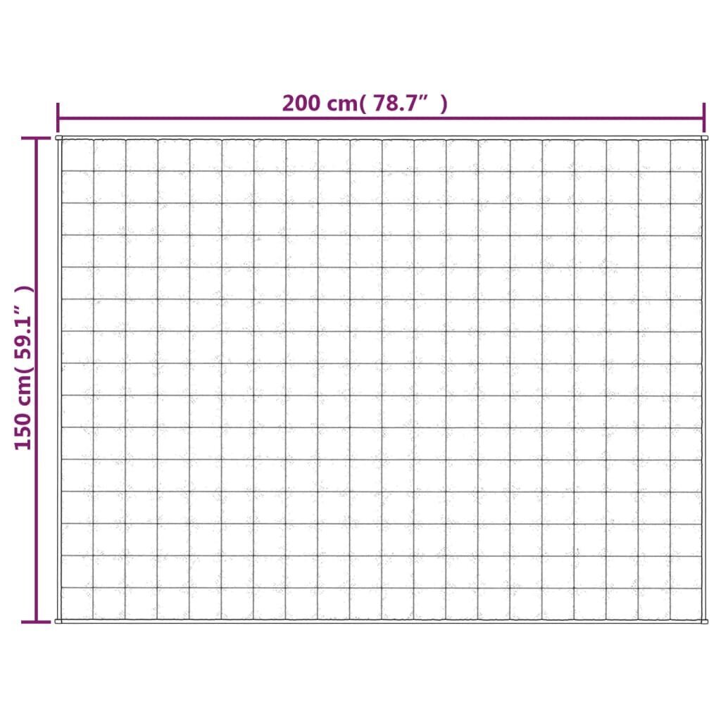 vidaXL smaguma sega, gaišas krēmkrāsas, 150x200 cm, 11 kg, audums cena un informācija | Segas | 220.lv