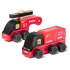 Деревянные автомобили Пожарные цена и информация | Конструктор автомобилей игрушки для мальчиков | 220.lv