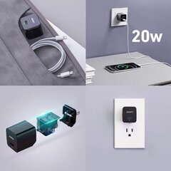 AUKEY PA-Y20S Minima Настенное зарядное устройство 1x USB-C Power Delivery 3.0 20 Вт цена и информация | Зарядные устройства для телефонов | 220.lv