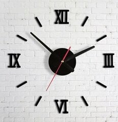 DIY sienas pulkstenis ar melniem romiešu cipariem cena un informācija | Pulksteņi | 220.lv