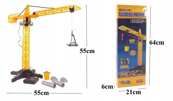 Tālvadības būvniecības celtnis 55 cm цена и информация | Rotaļlietas zēniem | 220.lv
