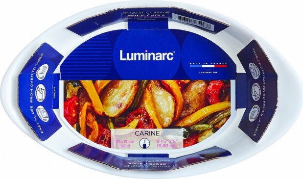 Luminarc Pasniegšanas Plate Luminarc Smart Cuisine Ovāls Balts Stikls 21 x 13 cm (6 gb.) cena un informācija | Cepamais papīrs, trauki, formas | 220.lv