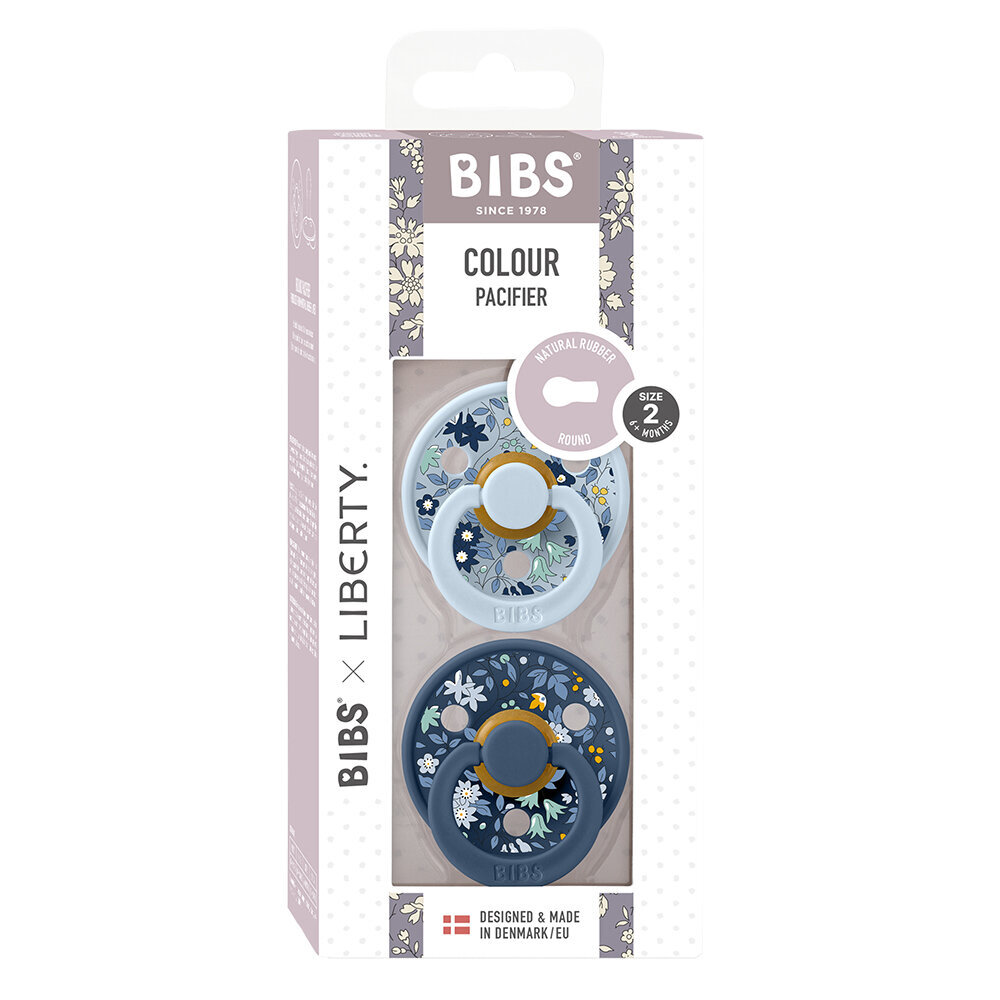 BIBS X LIBERTY Colour knupīši, 2gab., Baby Blue Mix, 0-6mēn. cena un informācija | Knupīši | 220.lv