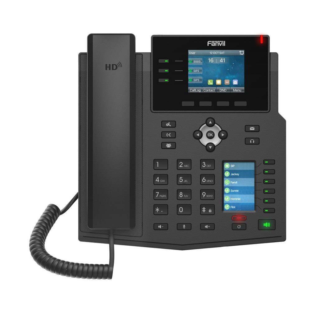 Fanvil X4U, VoIP tālrunis, IPV6, HD Audio, RJ45 1000Mb/s PoE, dubults LCD ekrāns cena un informācija | Stacionārie telefoni | 220.lv