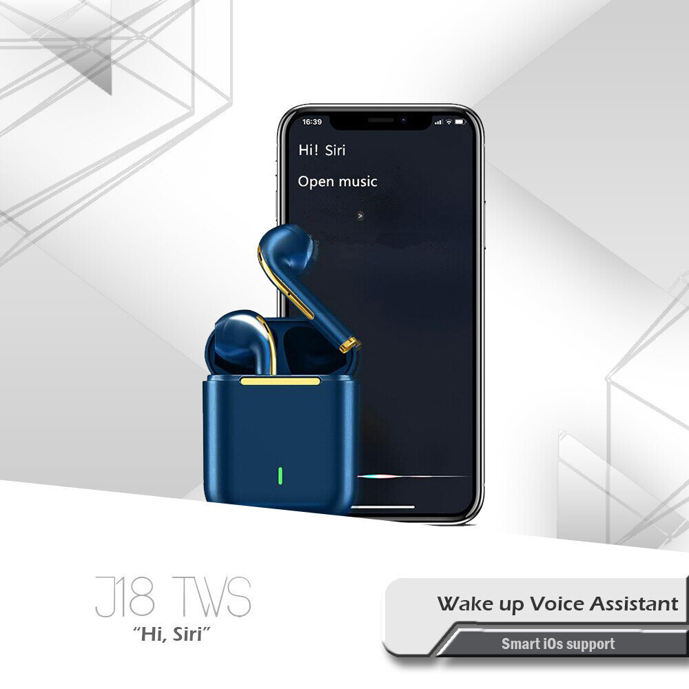 J18 TWS Bluetooth 5.3 balts cena un informācija | Austiņas | 220.lv