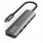 HUB USB-C 5W1 HDMI 4K 60Hz USB 3.0 LED barošanas padeve 100W Macbook M1 M2 цена и информация | Adapteri un USB centrmezgli | 220.lv