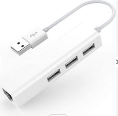 USB Ethernet HUB RJ45 adapteris LAN 2.0 adapteris cena un informācija | Adapteri un USB centrmezgli | 220.lv