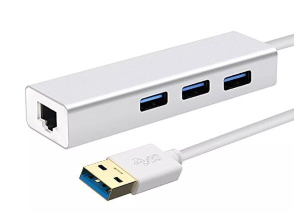 USB Ethernet HUB RJ45 adapteris LAN 2.0 adapteris цена и информация | Adapteri un USB centrmezgli | 220.lv