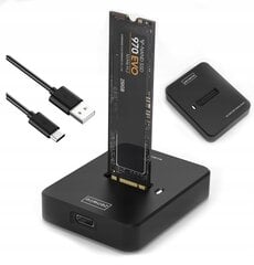 M2 NVME/SATA SSD adaptera diska nodalījuma korpuss M.2 USB-C 10GB/s Zenwire cena un informācija | Cieto disku somas un apvalki | 220.lv