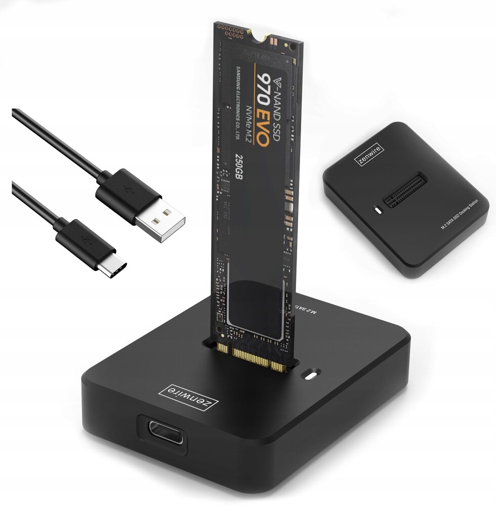 M2 NVME/SATA SSD adaptera diska nodalījuma korpuss M.2 USB-C 10GB/s Zenwire цена и информация | Cieto disku somas un apvalki | 220.lv