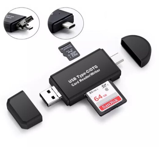 5in1 SD karšu lasītājs Micro USB USB-C OTG Pendrive cena un informācija | Adapteri un USB centrmezgli | 220.lv