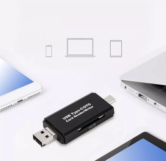 5in1 SD karšu lasītājs Micro USB USB-C OTG Pendrive цена и информация | Adapteri un USB centrmezgli | 220.lv