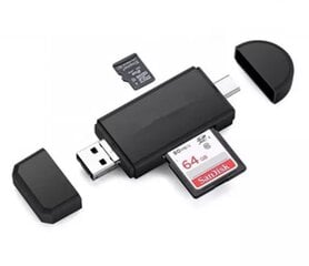 5in1 SD karšu lasītājs Micro USB USB-C OTG Pendrive цена и информация | Адаптеры и USB разветвители | 220.lv