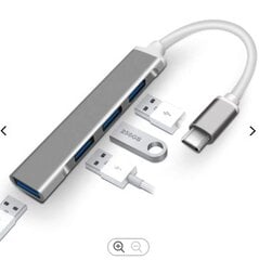USB-C centrmezgls 4 x USB 3.0 цена и информация | Адаптеры и USB разветвители | 220.lv