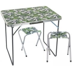 Kempinga saliekamais galds 80x60x70 cm un 2 Jungle krēsli cena un informācija | Tūrisma mēbeles | 220.lv
