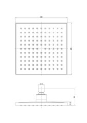 Melna matēta kvadrātveida dušas galva 20 cm цена и информация | Аксессуары для душа, смесителей | 220.lv