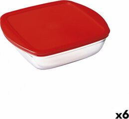 Квадратная коробочка для завтраков с крышкой Ô Cuisine Cook & Store Красный 1 L 20 x 17 x 6 cm Силикон Cтекло (6 штук) цена и информация | Посуда для хранения еды | 220.lv