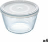 Apaļa Pusdienu Kastīte ar Vāku Pyrex Cook & Freeze 1,1 L 15 x 15 x 10 cm Caurspīdīgs Silikona Stikls (4 gb.) cena un informācija | Trauki pārtikas uzglabāšanai | 220.lv