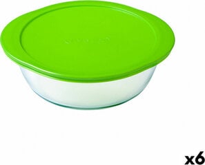 Круглая коробочка для завтраков с крышкой Pyrex Cook & Store 27 x 24 x 8 cm Зеленый 2,3 L Силикон Cтекло (6 штук) цена и информация | Посуда для хранения еды | 220.lv