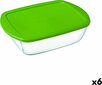 Taisnstūra Pusdienu kastīte ar Vāku Pyrex Cook & Store Zaļš 1,1 L 23 x 15 x 7 cm Silikona Stikls (6 gb.) цена и информация | Trauki pārtikas uzglabāšanai | 220.lv