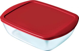 Прямоугольная коробочка для завтрака с крышкой Pyrex Cook & Store Прямоугольный 2,5 L Красный Cтекло (5 штук) цена и информация | Посуда для хранения еды | 220.lv