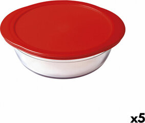 Apaļa Pusdienu Kastīte ar Vāku Ô Cuisine Cook & Store Sarkans 350 ml 15 x 15 x 5 cm Silikona Stikls (5 gb.) cena un informācija | Trauki pārtikas uzglabāšanai | 220.lv