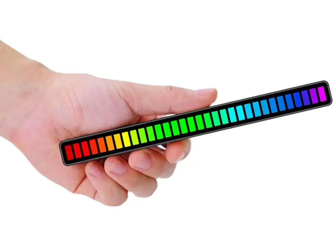 RGB USB LED skaņas reakcijas daudzkrāsaina neona lampa, melna cena un informācija | Svētku dekorācijas | 220.lv