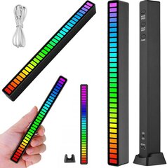 RGB USB LED skaņas reakcijas daudzkrāsaina neona lampa, melna cena un informācija | Svētku dekorācijas | 220.lv