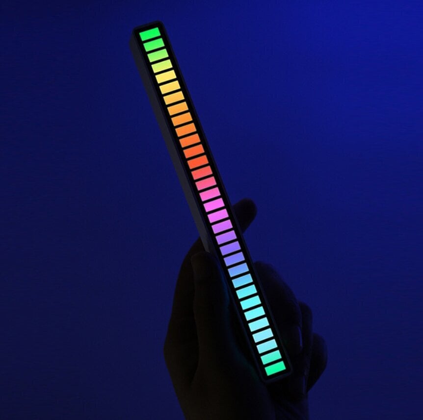 RGB USB LED skaņas reakcijas daudzkrāsaina neona lampa, melna цена и информация | Svētku dekorācijas | 220.lv