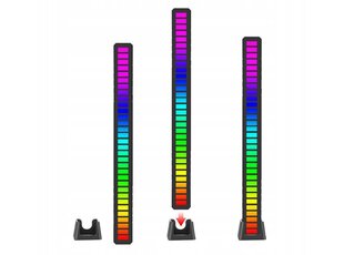 RGB USB LED skaņas reakcijas daudzkrāsaina neona lampa, melna cena un informācija | Svētku dekorācijas | 220.lv