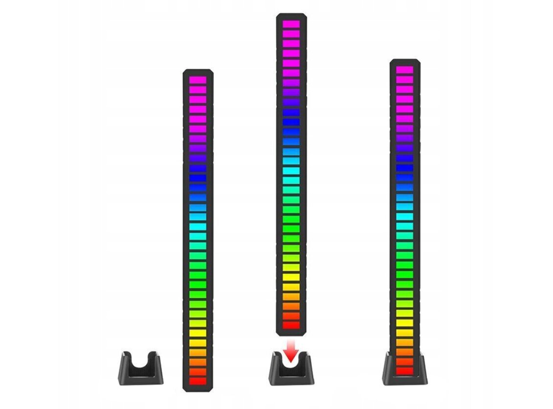 RGB USB LED skaņas reakcijas daudzkrāsaina neona lampa, melna цена и информация | Svētku dekorācijas | 220.lv