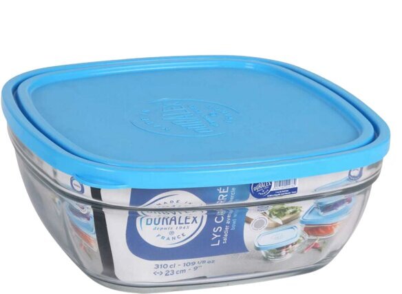 Hermētiska Pusdienu Kastīte Duralex Freshbox Zils Kvadrāta (23 x 23 x 9 cm) (3 L) cena un informācija | Trauki pārtikas uzglabāšanai | 220.lv