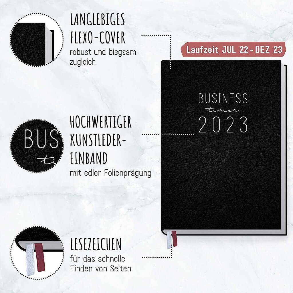 Plānotājs Chäff Business Timer 2022/2023 A5 cena un informācija | Kancelejas preces | 220.lv