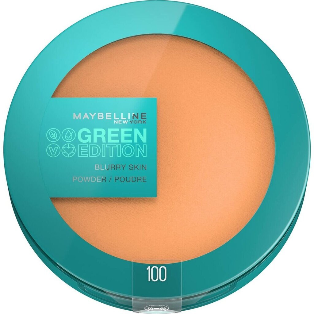 Kompaktais Pūderis Maybelline Green Edition Nº 100 Mīkstinošs цена и информация | Grima bāzes, tonālie krēmi, pūderi | 220.lv