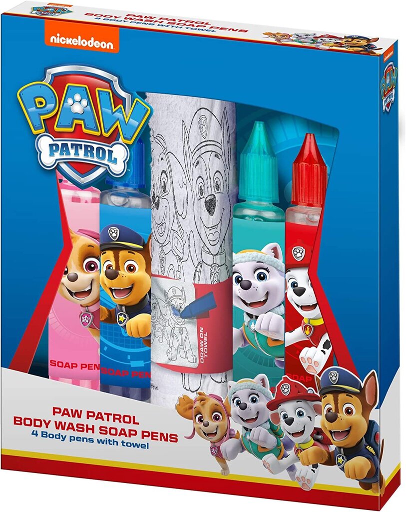 Fresh Paw Patrol komplekts ar ziepju pildspalvām un mazu dvieli cena un informācija | Ziepes | 220.lv