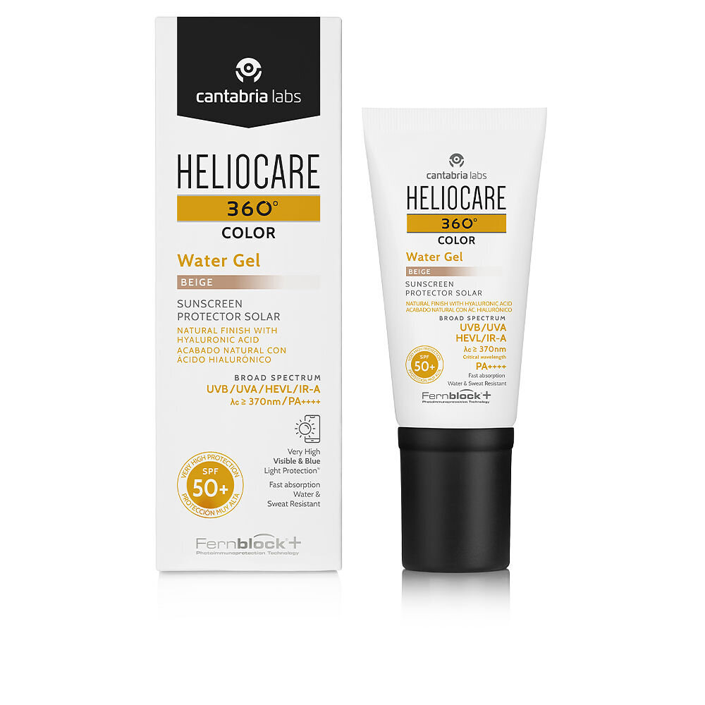 Saules aizsardzības krēms Heliocare Water 360º Beige Colour Gel Spf50+, 50 ml cena un informācija | Sauļošanās krēmi | 220.lv