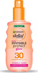 Izsmidzināms saules aizsardzības sprejs Garnier Invisible Protect Glow Spray Spf30, 150 ml cena un informācija | Sauļošanās krēmi | 220.lv