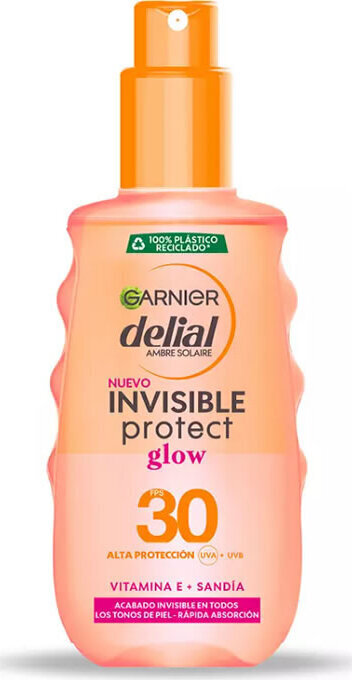 Izsmidzināms saules aizsardzības sprejs Garnier Invisible Protect Glow Spray Spf30, 150 ml цена и информация | Sauļošanās krēmi | 220.lv