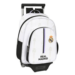 Школьный рюкзак с колесиками Real Madrid C.F. Чёрный Белый (28 x 34 x 10 cm) цена и информация | Школьные рюкзаки, спортивные сумки | 220.lv