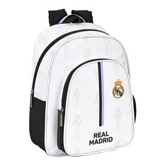 Школьный рюкзак Real Madrid C.F. Чёрный Белый (28 x 34 x 10 cm) цена и информация | Школьные рюкзаки, спортивные сумки | 220.lv