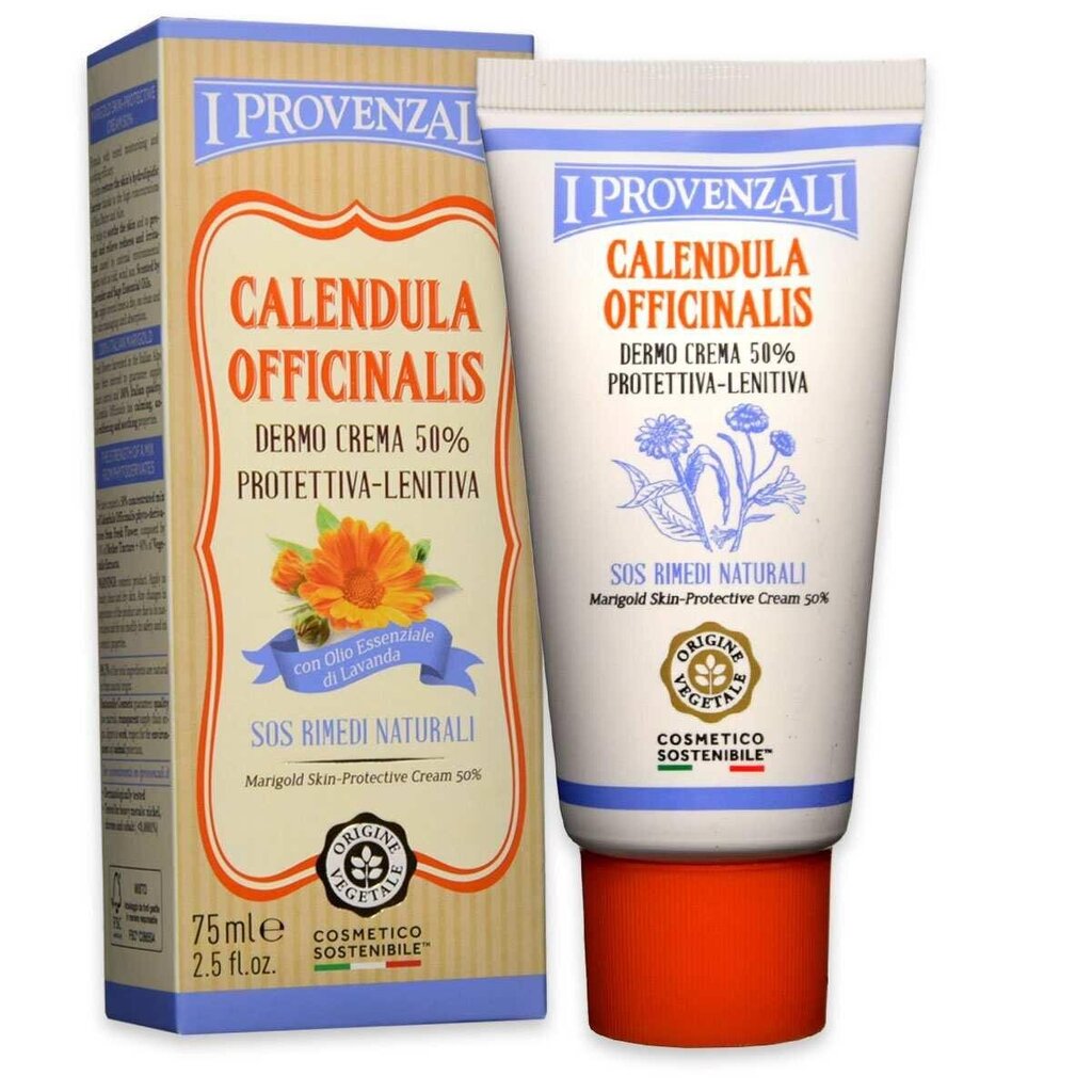 I Provenzali Calendula ādu aizsargājošs un nomierinošs krēms ar dabīgām sastāvdaļām, 75ml cena un informācija | Ķermeņa krēmi, losjoni | 220.lv