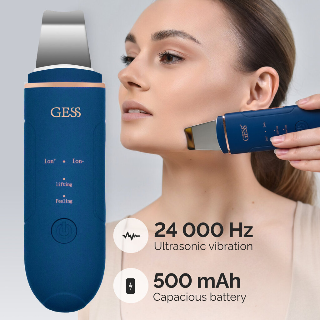 Ultraskaņas sejas lāpstiņa ādas attīrīšanai GESS Sky цена и информация | Sejas kopšanas ierīces | 220.lv