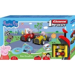 Гоночная трасса Peppa Pig Kids GranPrix Peppa &amp; George Трасса (2,4 m) цена и информация | Конструктор автомобилей игрушки для мальчиков | 220.lv