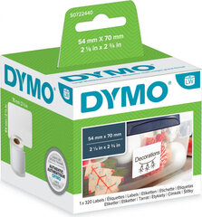 Рулон этикеток Dymo S0722440 54 x 70 mm LabelWriter™ Белый (6 штук) цена и информация | Канцелярия | 220.lv